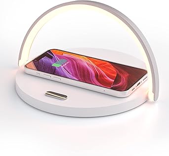 COLSUR Table Lamp with 15W Wireless Charger 3 in 1 Bedside Lamp USB Charging Port Touch Dimmable 3 Brightness Levels