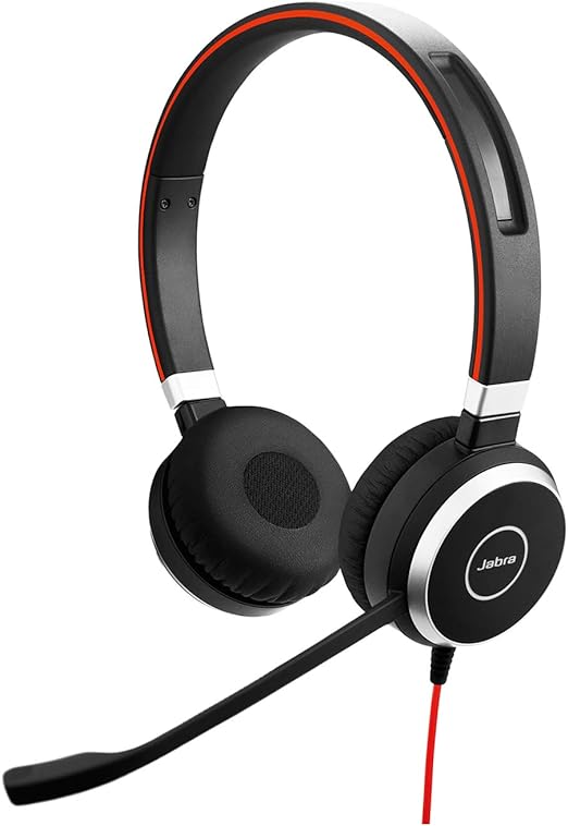 Jabra Evolve 40 MS Stereo USB Headset Ÿ?? Wired with Noise-Cancelling Microphone for PC Calls & Meetings
