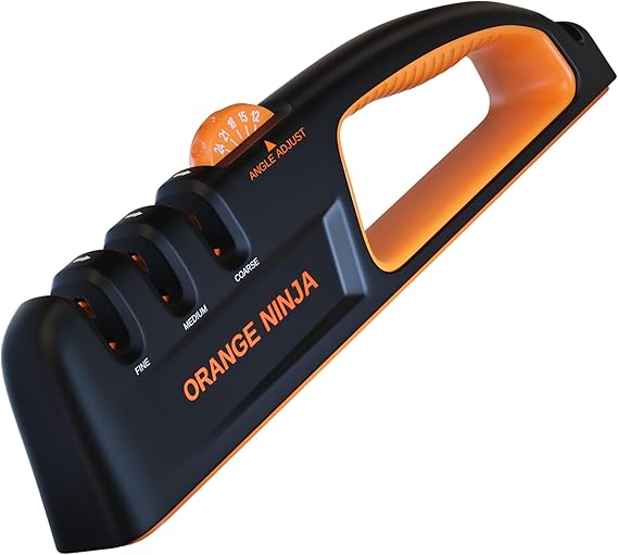 Shar Orange Ninja Knife Sharpener Ÿ?? 5 Adjustable Angles for Handheld & Pocket Knives
