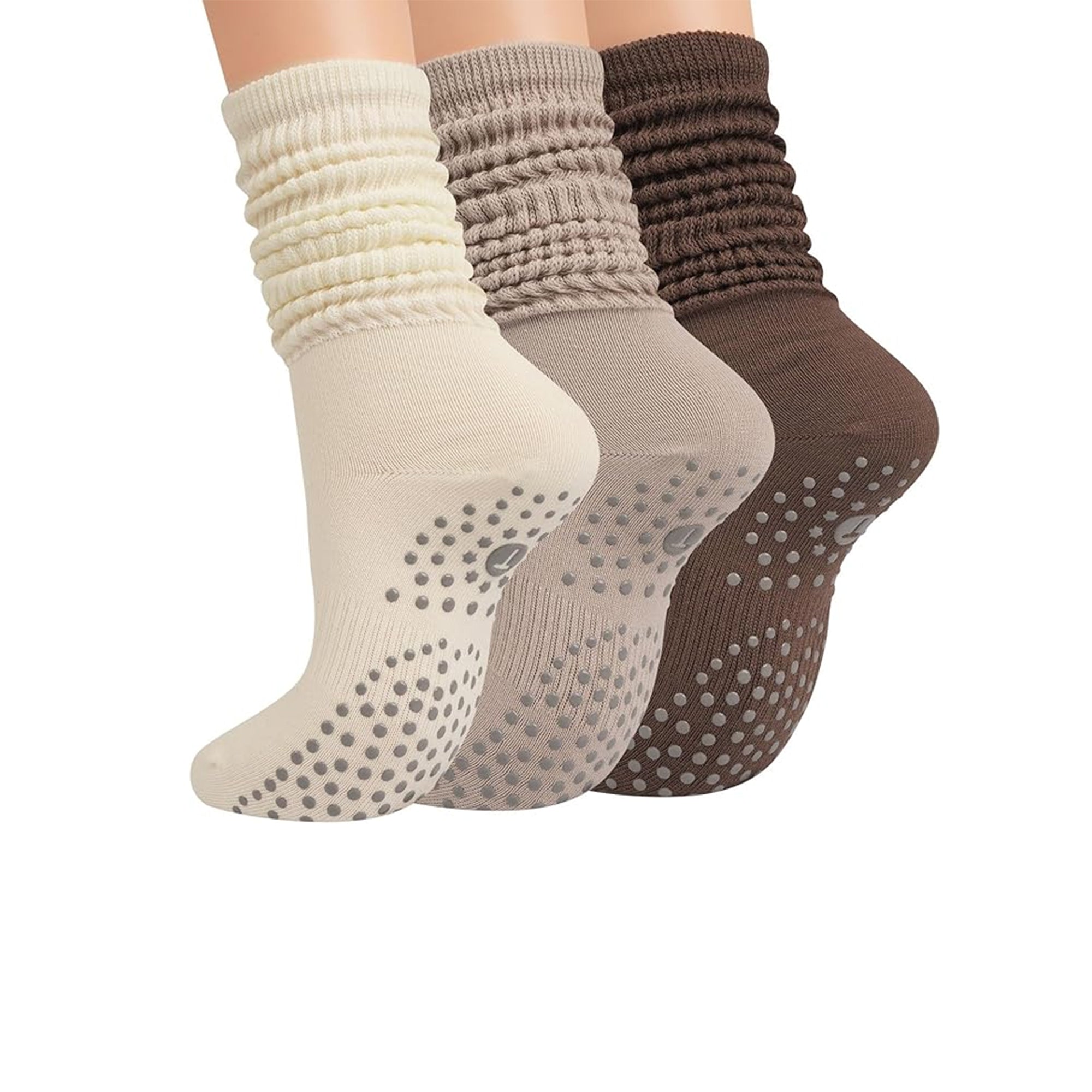 Grip Pilates Socks for Women – Non-Slip Yoga Slouch Socks for Barre, Comfortable Slipper Socks for Workout, Fitness and Relaxation