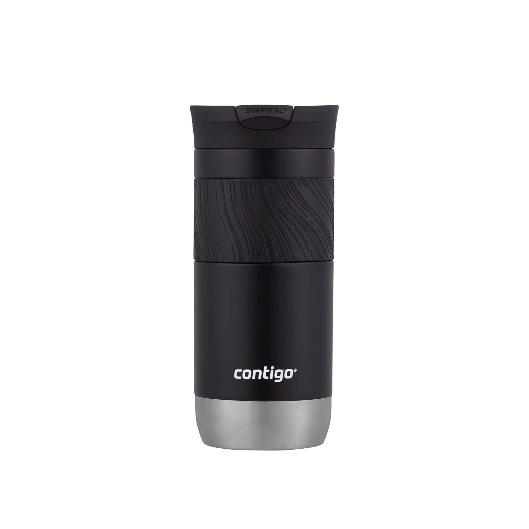Contigo Byron Vacuum Insulated Travel Mug 16oz – Leak-Proof Stainless Steel Coffee Cup | Keeps Drinks Hot 6H & Cold 12H BPA-Free (Licorice)