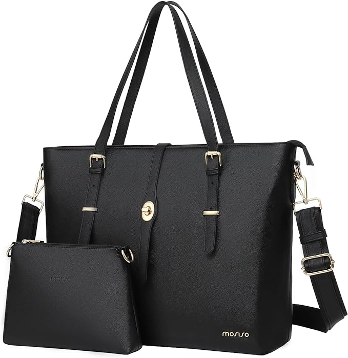 MOSISO Laptop Tote Bag PU Leather Briefcase for MacBook Pro 16 Inch and 15Ÿ??15.6 Inch Notebooks