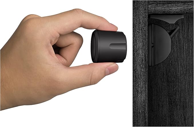 Norjews Magnetic Cabinet Lock Invisible Child Safety Locks 8 Pack with 2 Magnetic Keys No Drilling Black