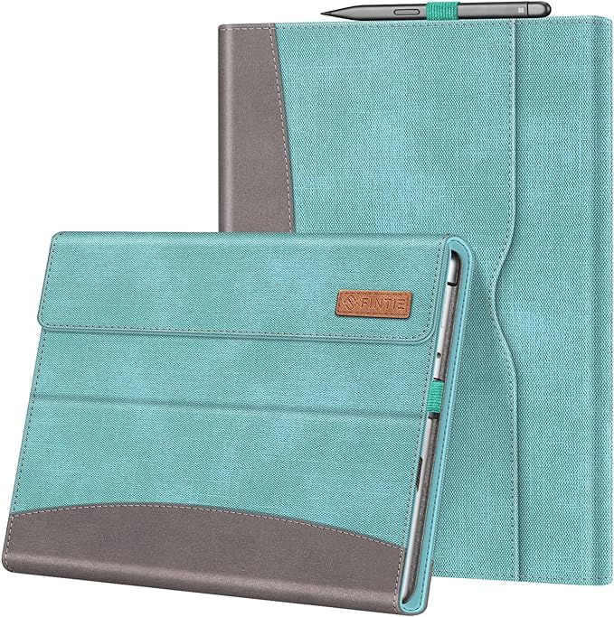 FINTIE Multi-Angle Protective Case for 13" Microsoft Surface Pro 8 (2021) Ÿ?? Turquoise Ÿ?? Type Cover Compatible with Document Pocket