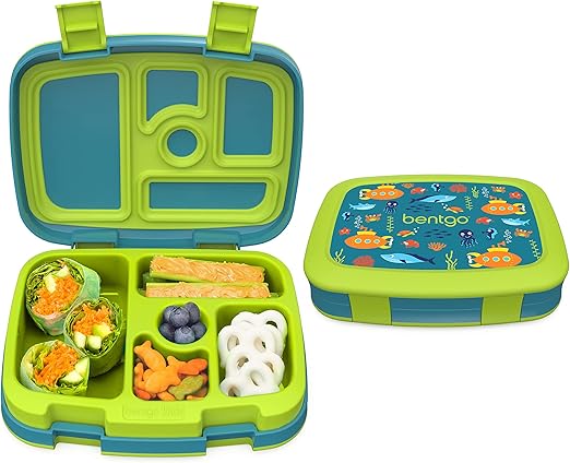 Bentgo Kids Prints Lunch Box Leak Proof 5 Compartment Bento Box Kids School Lunch Container