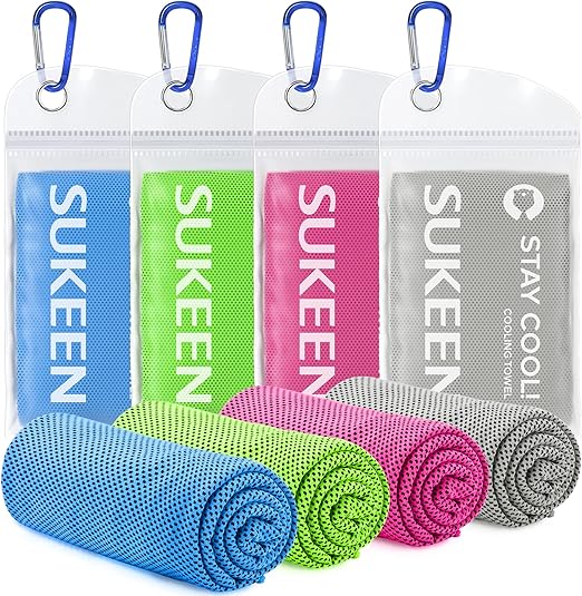 4 Pack Cooling Towel 40 x 12 Microfiber Ice Towel Soft Breathable Chilly Towel for Yoga Gym Running Camping