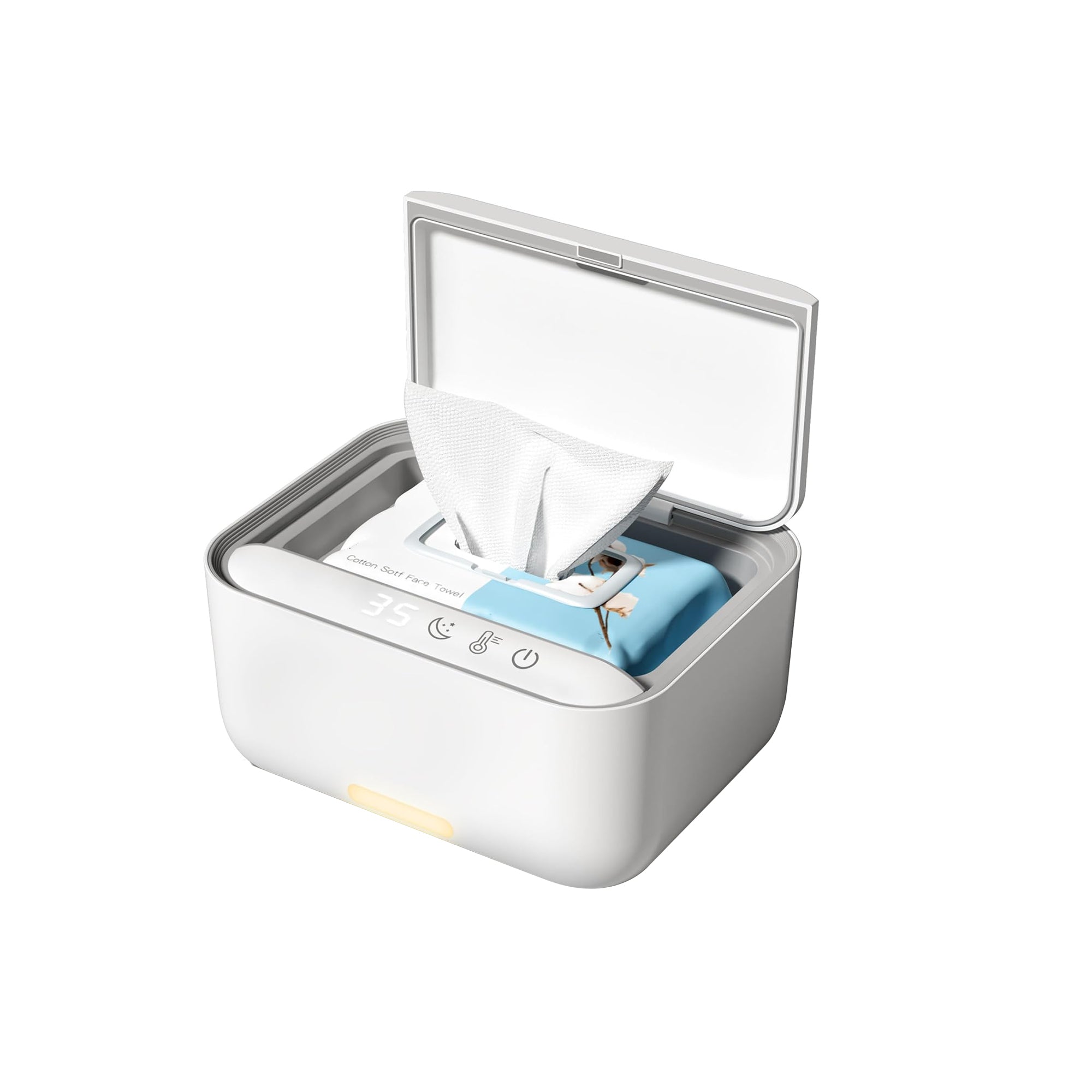 Baby Wipe Warmer with 3-Level Temperature Control – Large Capacity Diaper Wipes Warmer with Light for Wet Wipes, Towels & Baby Care