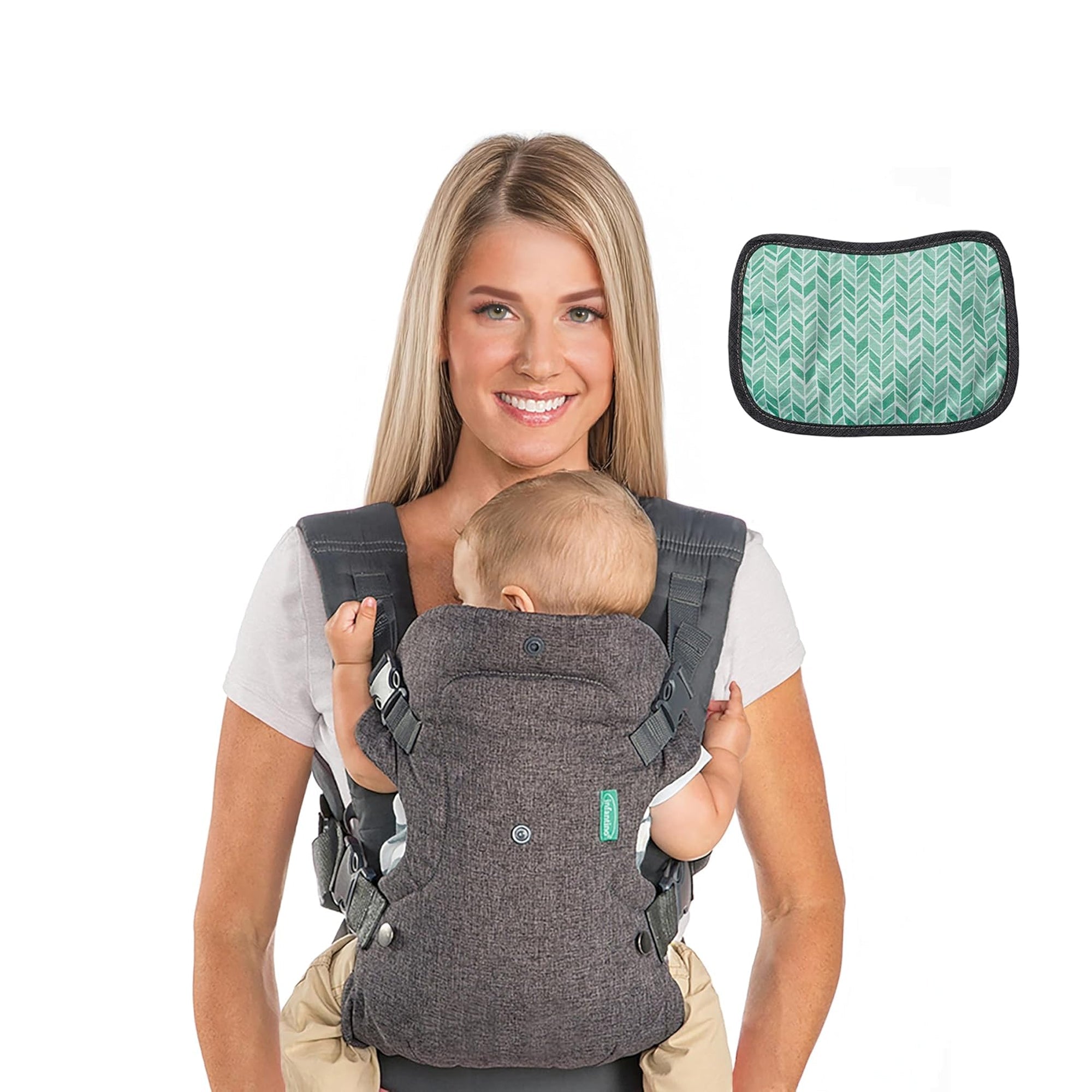 Infantino Flip Advanced 4-in-1 Convertible Baby Carrier – Front & Back Carry Positions (Facing-In Narrow/Wide, Facing-Out, Backpack Style)