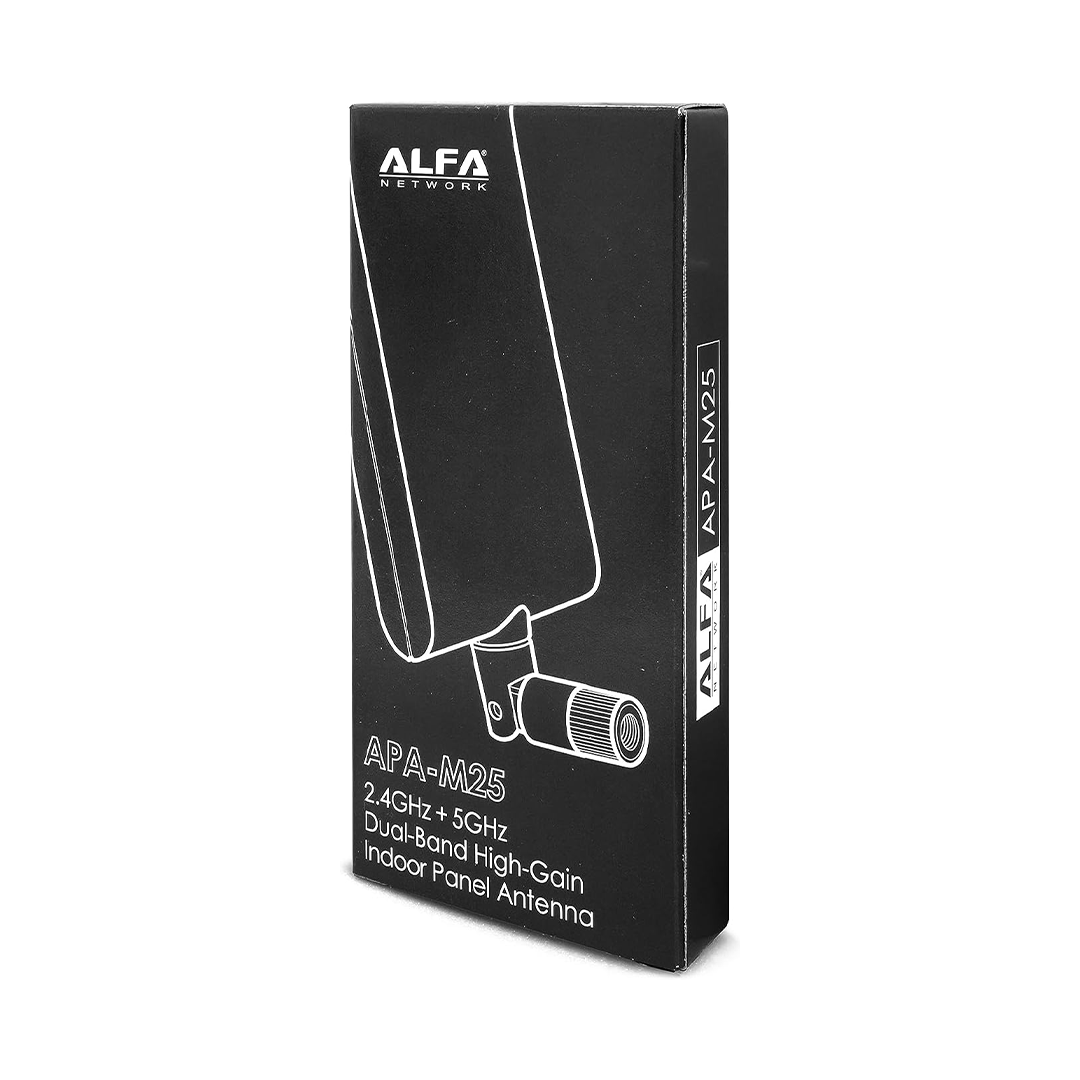Alfa Network APA-M25 dual band 2.4GHz/5GHz 8 / 10dBi high gain directional indoor panel antenna with RP-SMA connector