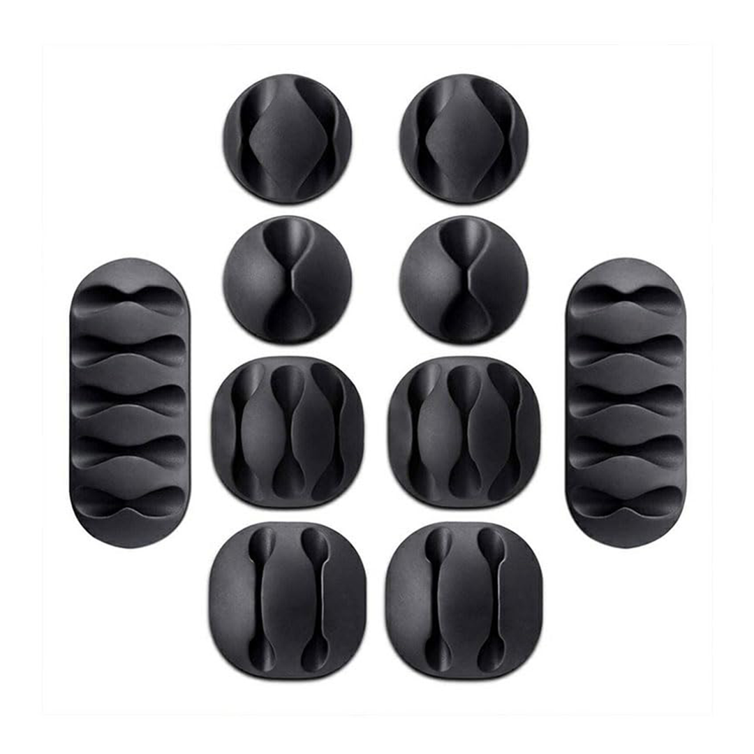 Cable Management Cord Organizer, OHill 16 Pack Black Adhesive Cable Clips, Ideal Cable Organizer Wire Organizer Cord Holder for Desk Accessories Computer Home Office Car Nightstand Cubicle