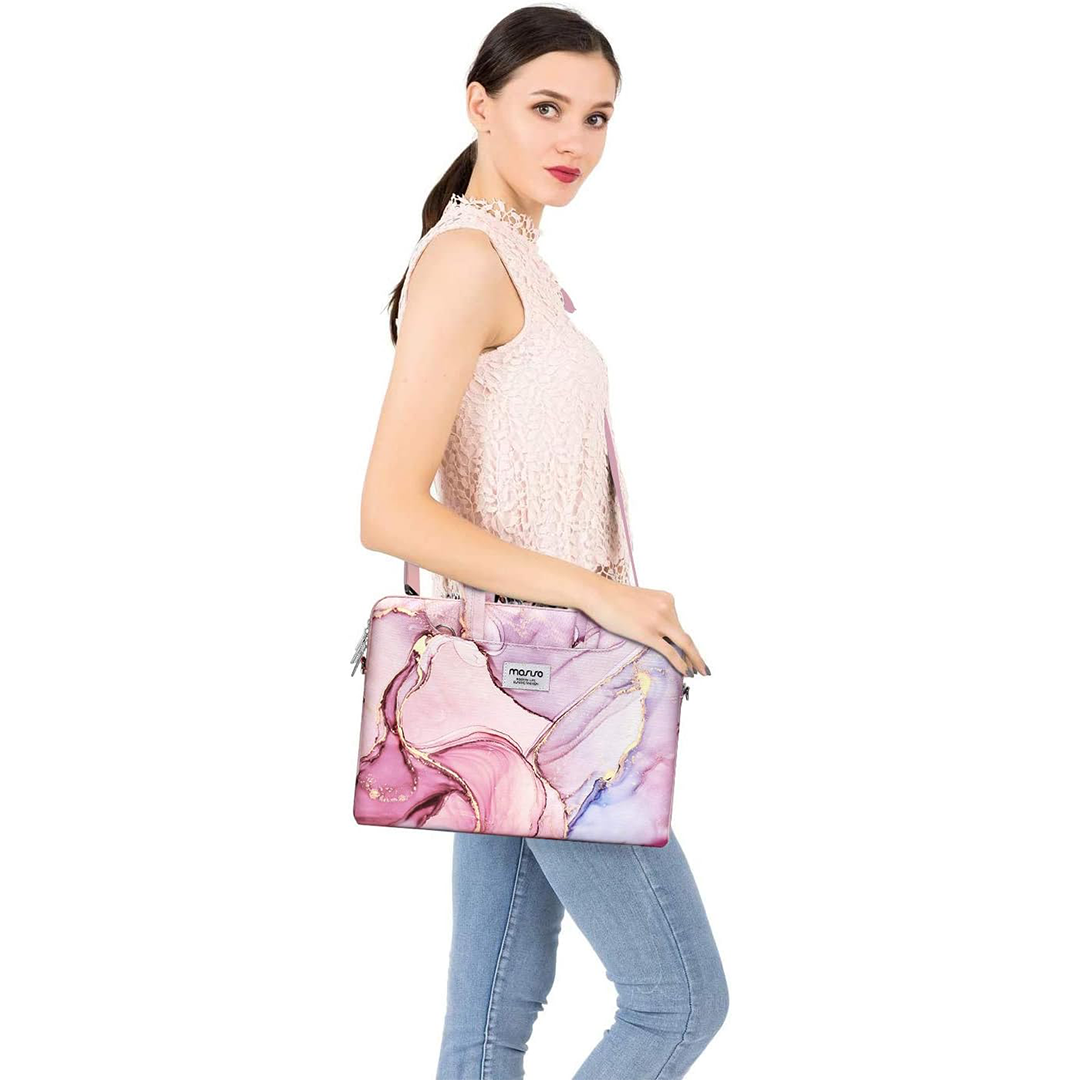MOSISO Laptop Shoulder Bag - Marble Design Briefcase Sleeve for 15-16" MacBook & Notebooks