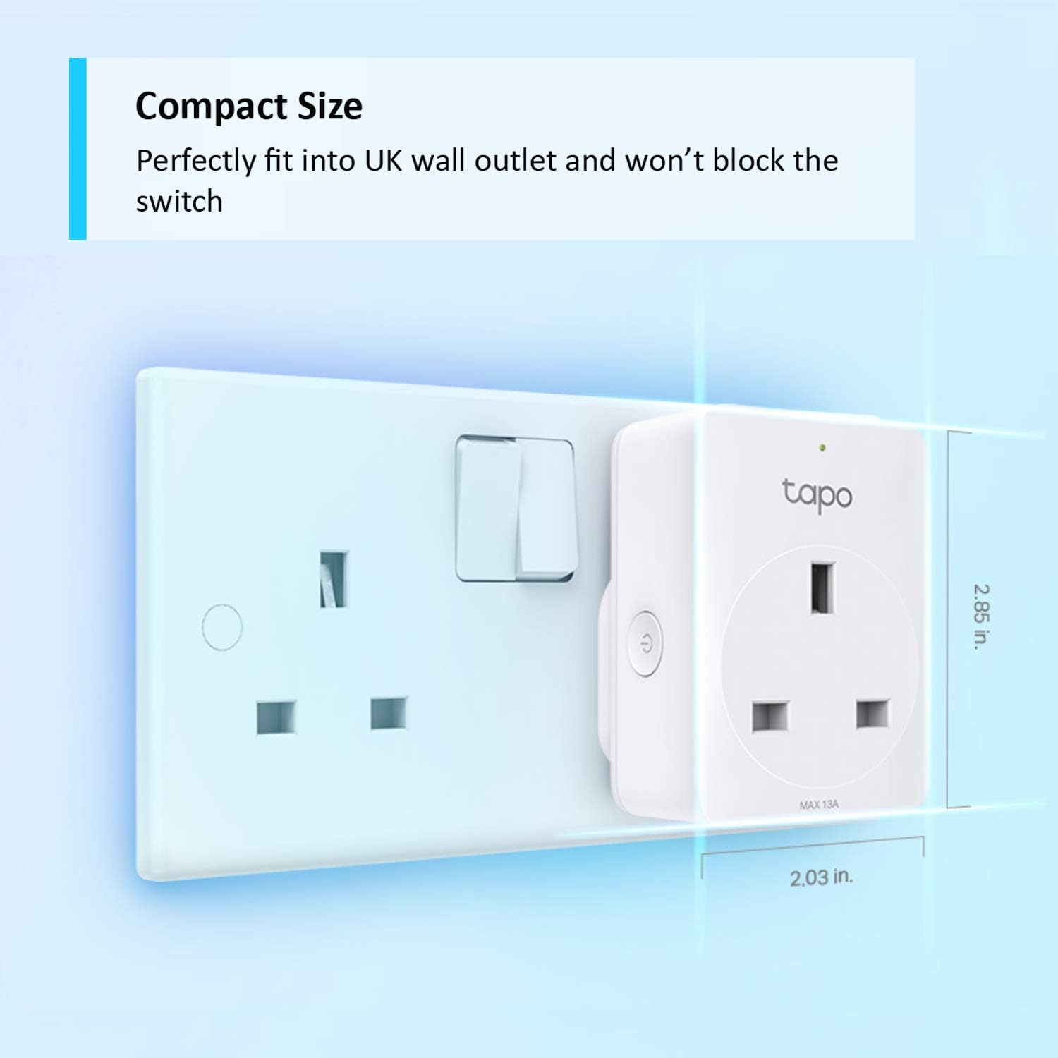 Tapo TP-Link Smart Plug P100 Wi-Fi Smart Socket, Works with Alexa & Google Home, Remote Control, Device Sharing, No Hub Required