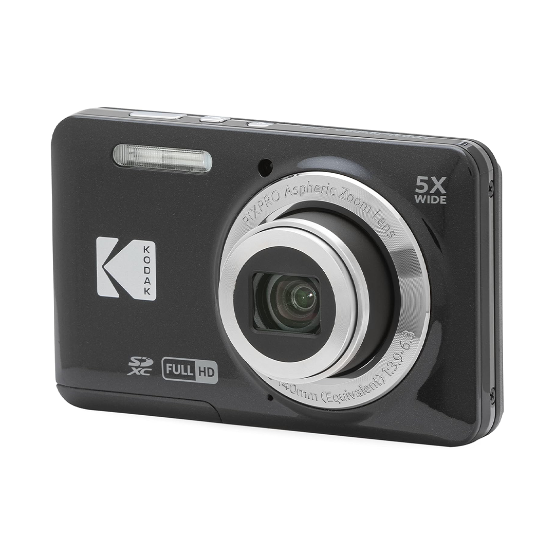 كاميرا كوداك بيكسبرو FZ55-BK الرقمية 16 ميجابكسل مدمجة للتصوير والتوجيه مع تقريب بصري 5X وفيديو 1080P