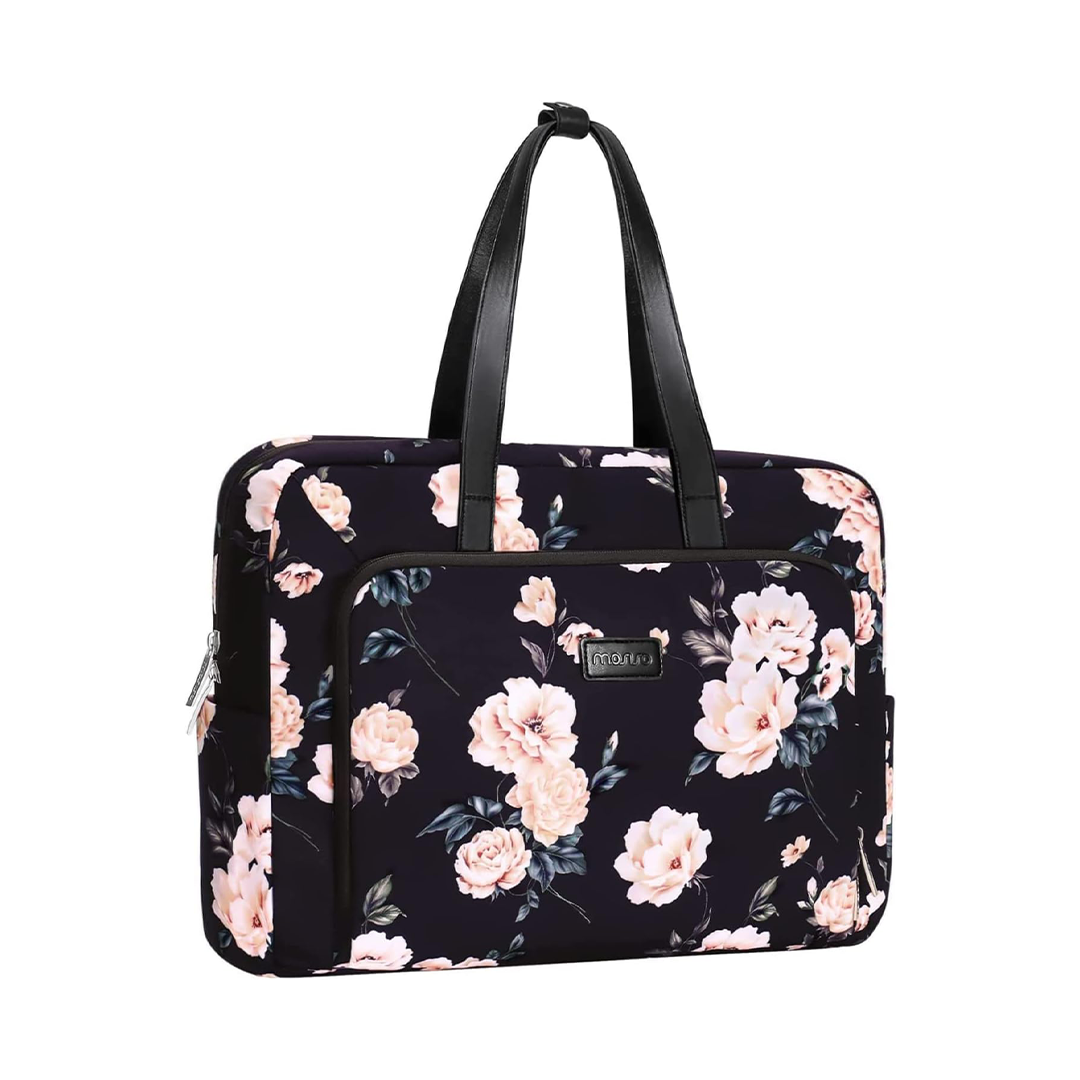MOSISO Laptop Tote Bag Compatible with MacBook Pro 16 inch 2021 2022 M1 A2485/ 2019-2020 A2141 & 15-15.6 inch Notebook, Camellia Polyester T