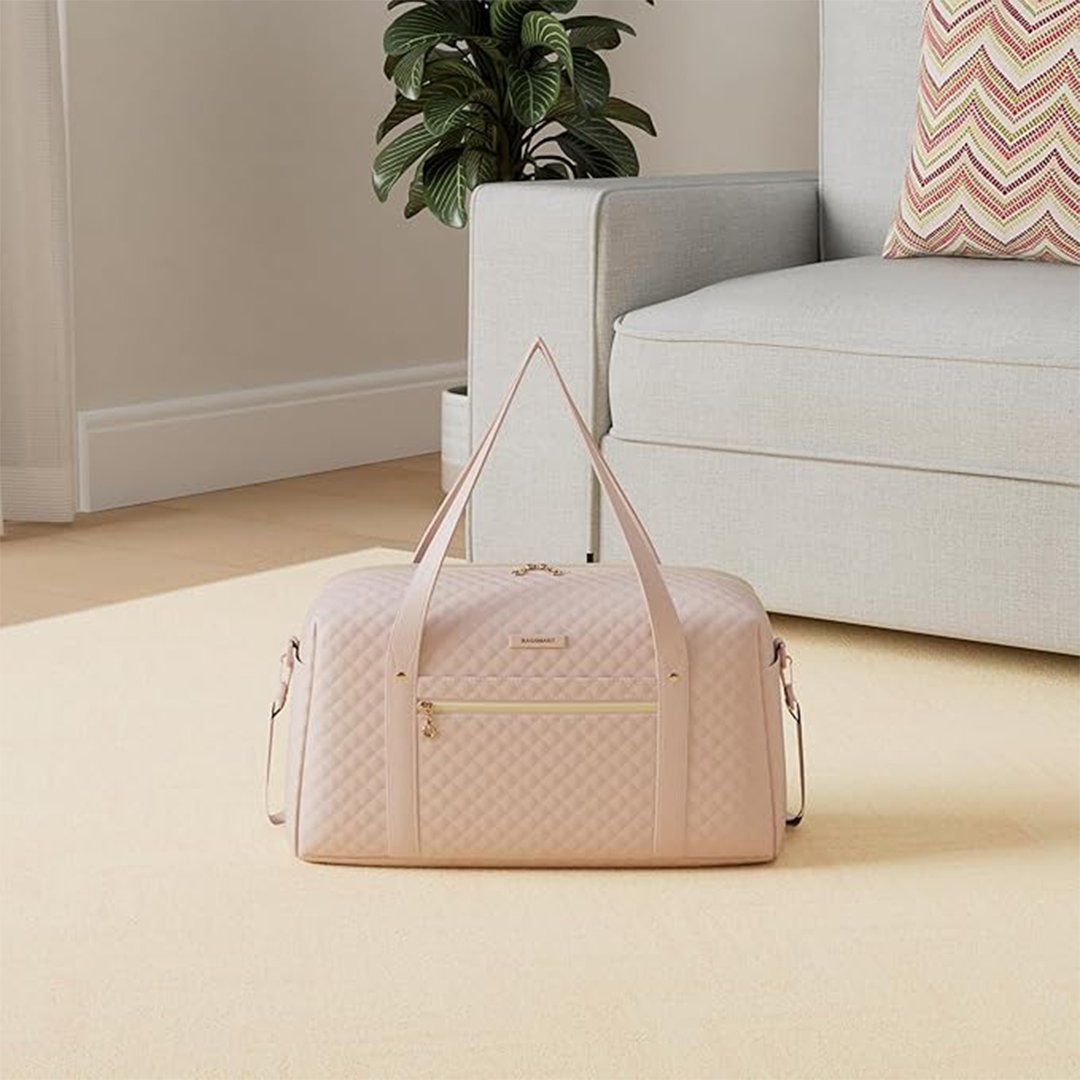 Weekender Bag, BAGSMART Travel Duffle Bag Carry On Bag Large Overnight Bag for Women, Pink,