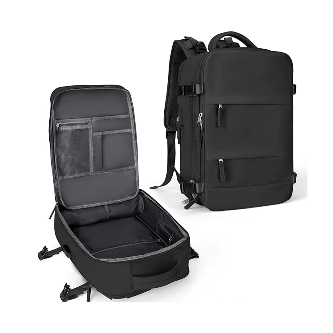 Coowoz Large Travel Backpack for Women Black Spacious Carry On Backpack