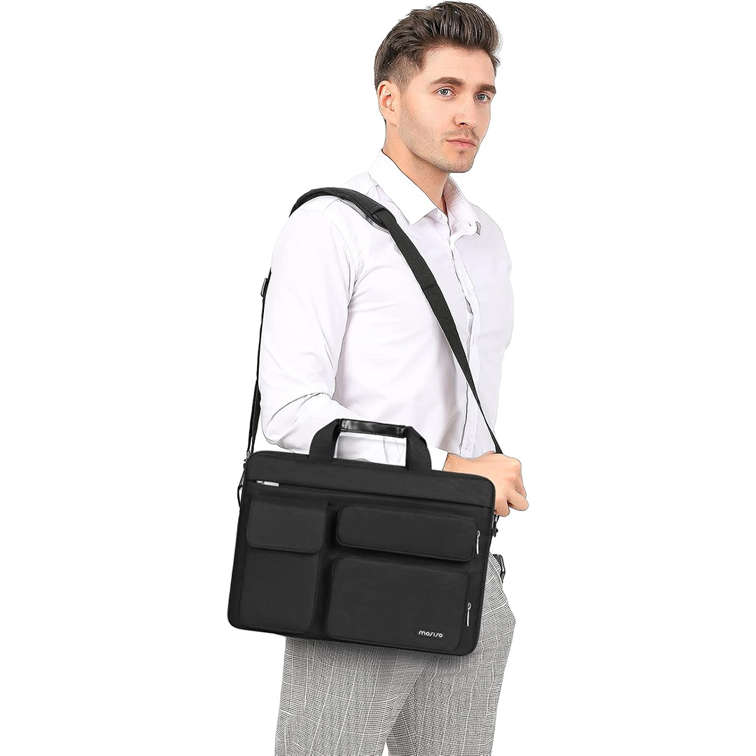 MOSISO Laptop Shoulder Messenger Bag for MacBook Pro 16 Inch and 1515.6 Inch Notebooks with Dual Raised Protection