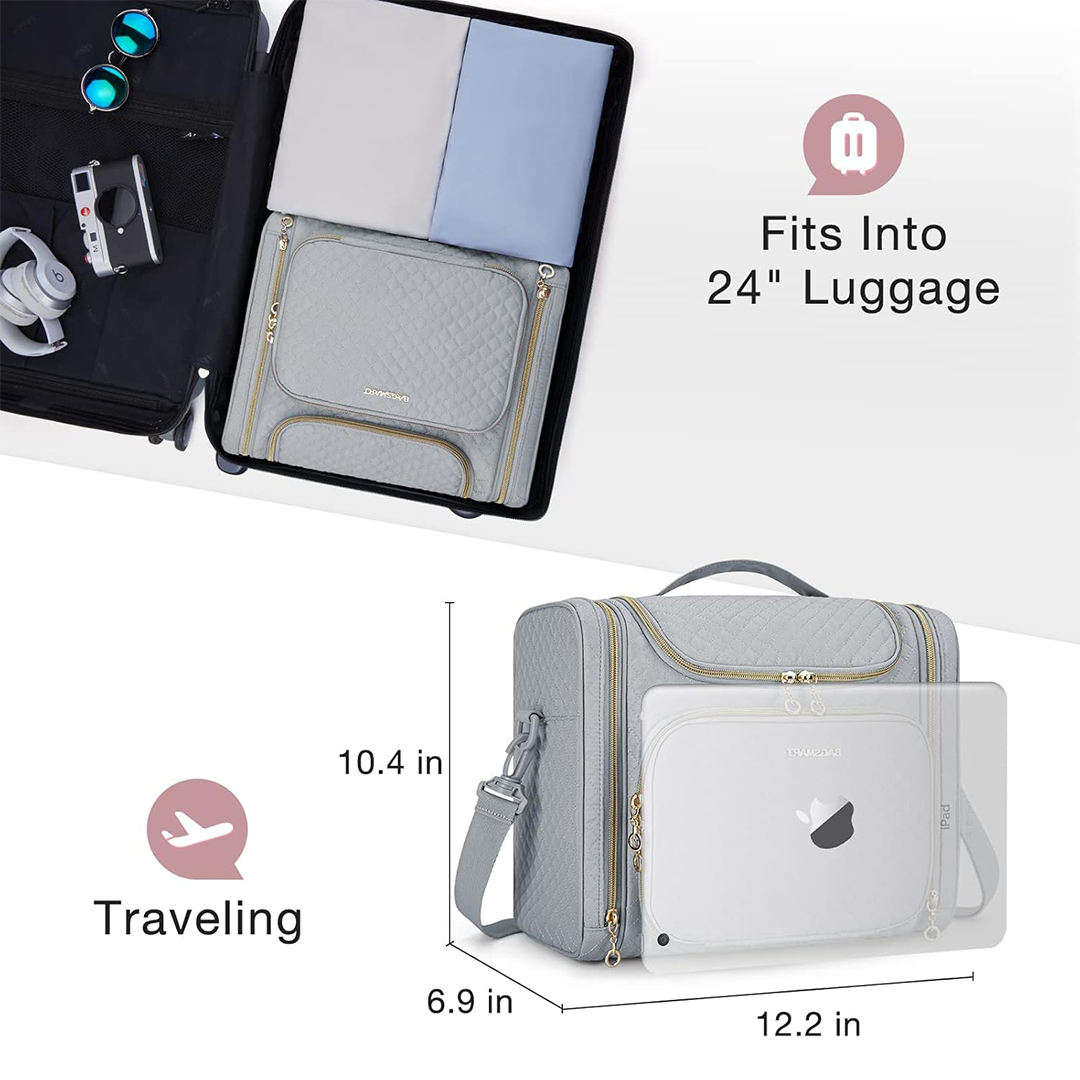 BAGSMART Toiletry Bag - 31cm Waterproof Travel Organizer Cosmetic Bag for Women, Large Capacity