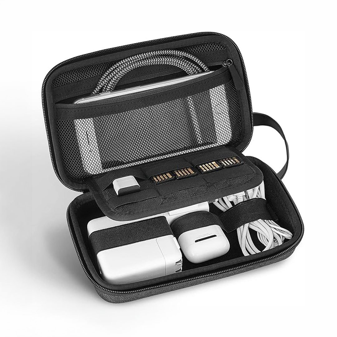 JETech Travel Accessories Organiser Bag, Portable Electronic Cable Bag Gadget Bag for MacBook Power Adapter, Cable, Stylus Pen, SD Card, Mou