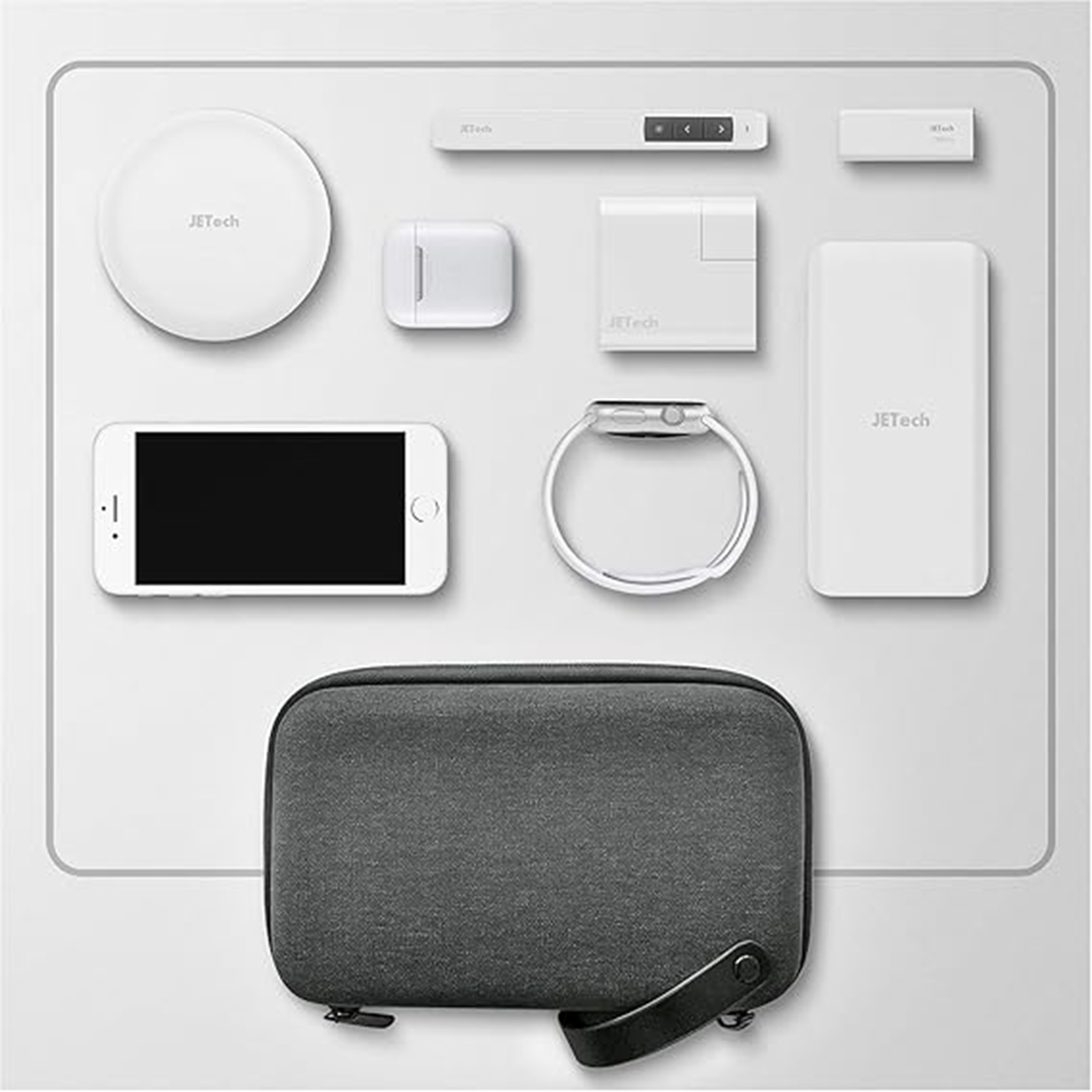 JETech Travel Accessories Organiser Bag, Portable Electronic Cable Bag Gadget Bag for MacBook Power Adapter, Cable, Stylus Pen, SD Card, Mou