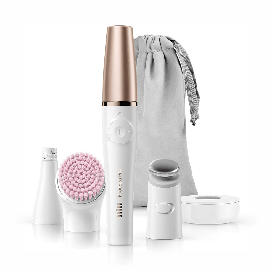 Braun FaceSpa Pro SE912 All-in-One Beauty Device Facial Epilator, Toner Head, Sensitive Cleansing Brush Rechargeable Cordless