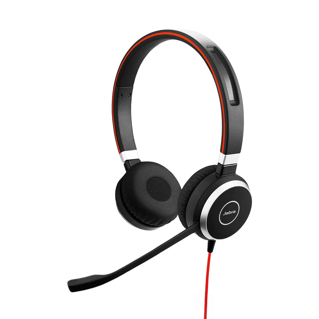 Jabra Evolve 40 MS Stereo USB Headset - Wired with Noise-Cancelling Microphone for PC Calls & Meetings