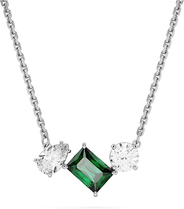 Swarovski Mesmera Pendant Mixed Cuts Green Rhodium Plated Elegant Crystal Necklace for Women