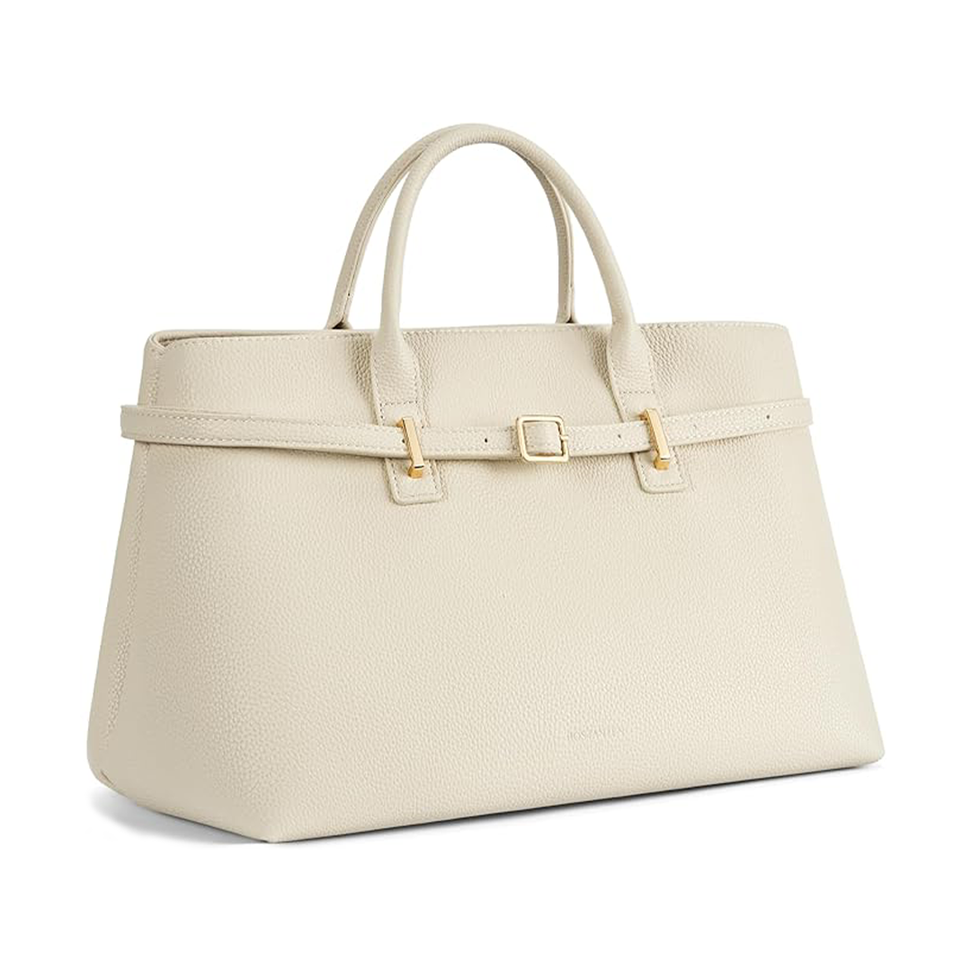 BOSTANTEN Work Tote Bag for Women Suede Leather Top Handle Satchel with Adjustable Crossbody Strap Shoulder Purse
