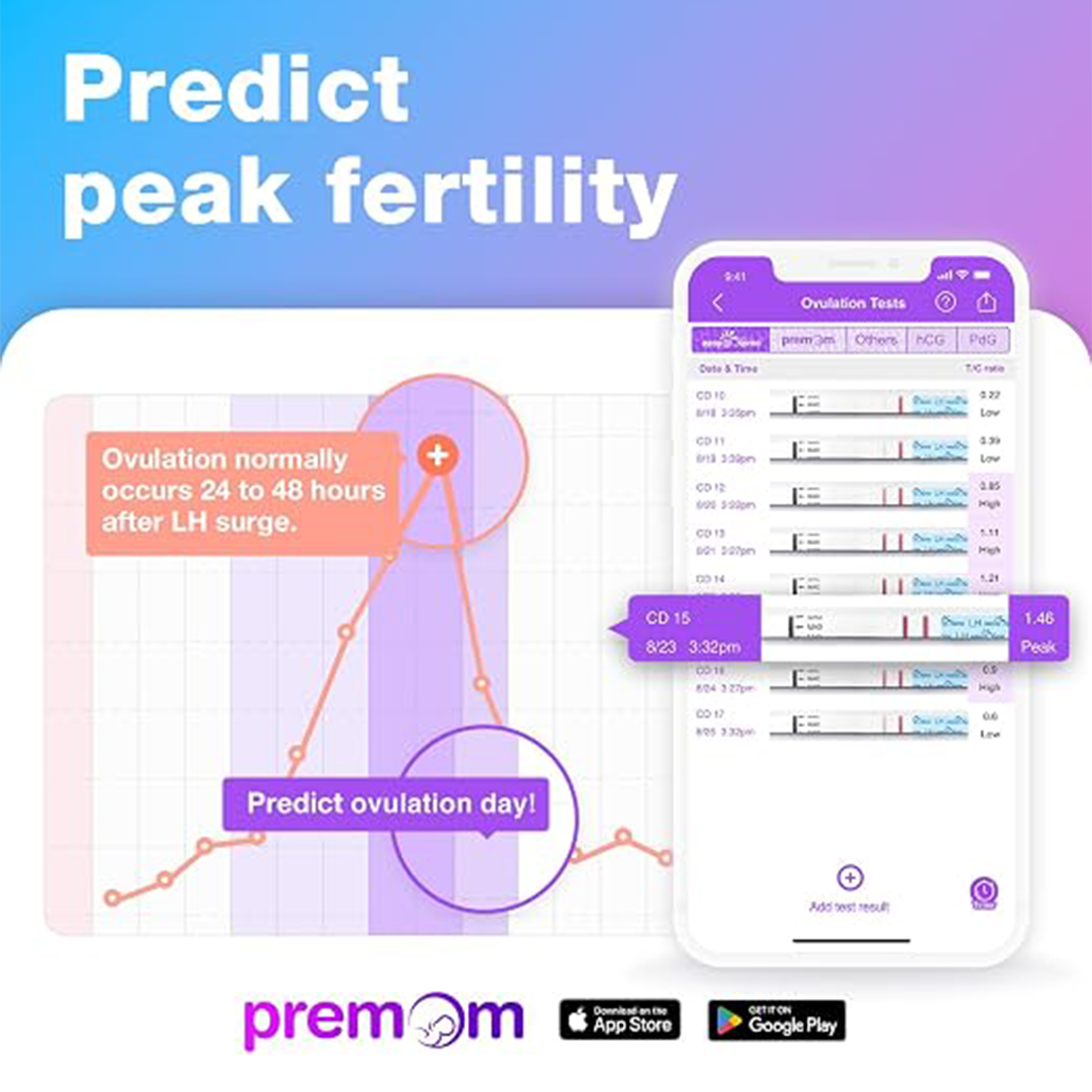 شرائط اختبار الإباضة Easy@Home (عبوة من 25 شريطًا) مجموعة التنبؤ بالخصوبة عن طريق LH في البول لتتبع الإباضة وتخطيط الحمل