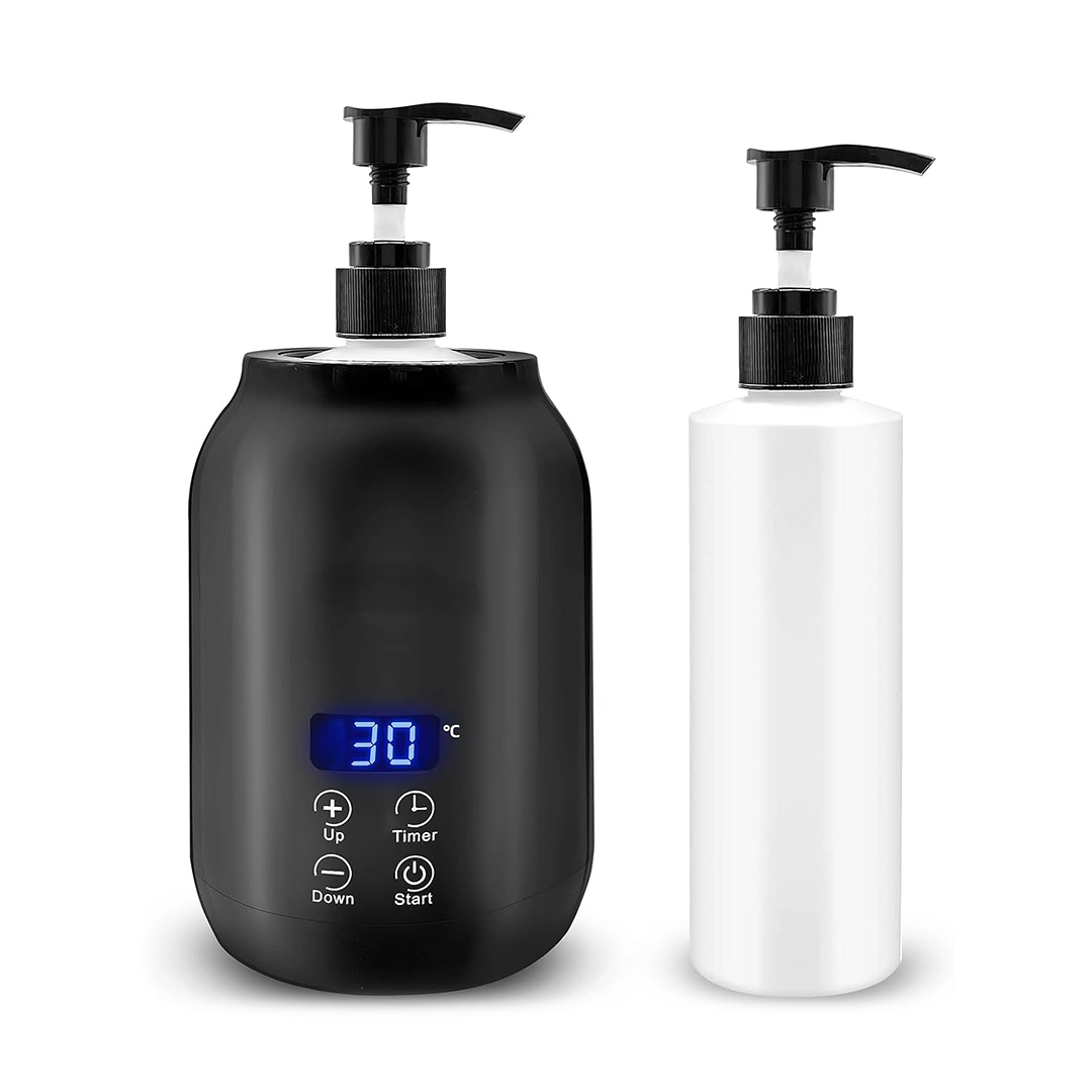 Angju Massage Oil Warmer Bottle Professional Electric Lotion Heater with Digital Control and Two Dispenser Bottles Spa & Salon Oil Warmer with Dual Bottles