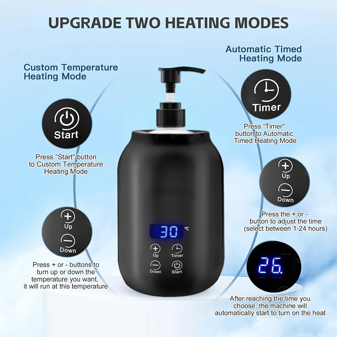 Angju Massage Oil Warmer Bottle Professional Electric Lotion Heater with Digital Control and Two Dispenser Bottles Spa & Salon Oil Warmer with Dual Bottles