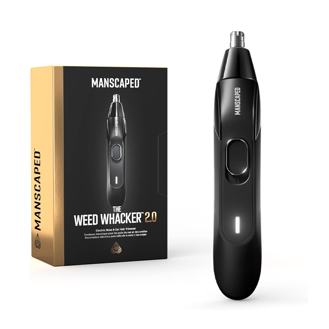 MANSCAPED® The Weed Whacker® 2.0 أداة تشذيب شعر الأنف والأذن 7,000 دورة في الدقيقة قابلة لإعادة الشحن للاستخدام الرطب/الجاف مع شفرة من الفولاذ المقاوم للصدأ