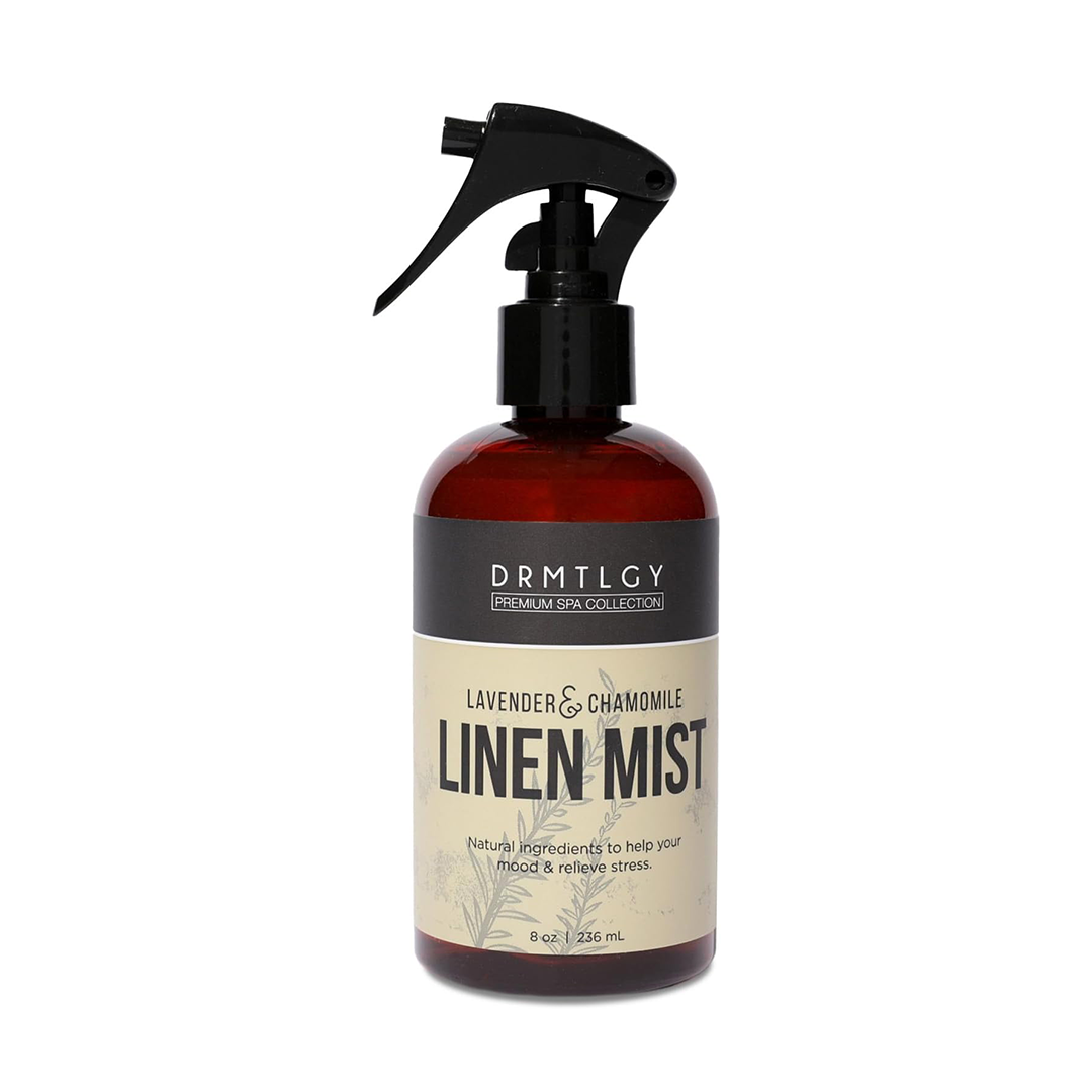 DRMTLGY Natural Lavender Linen & Room Spray Aromatherapy Pillow Spray with Lavender Essential Oil & Chamomile, 8 oz