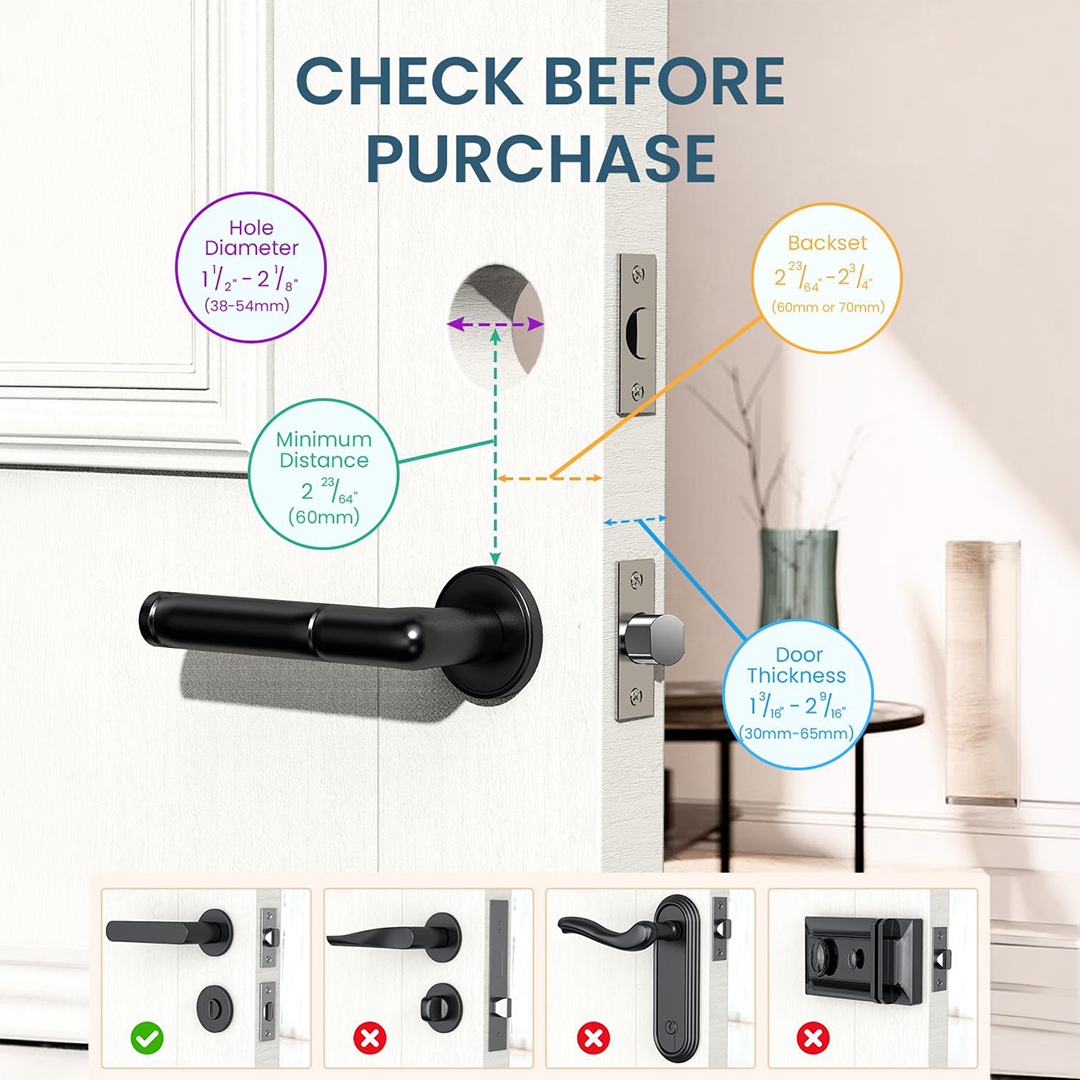 Keyless Entry Door Lock with Keypad Fingerprint Smart Deadbolt Biometric Electronic Front Door Lock