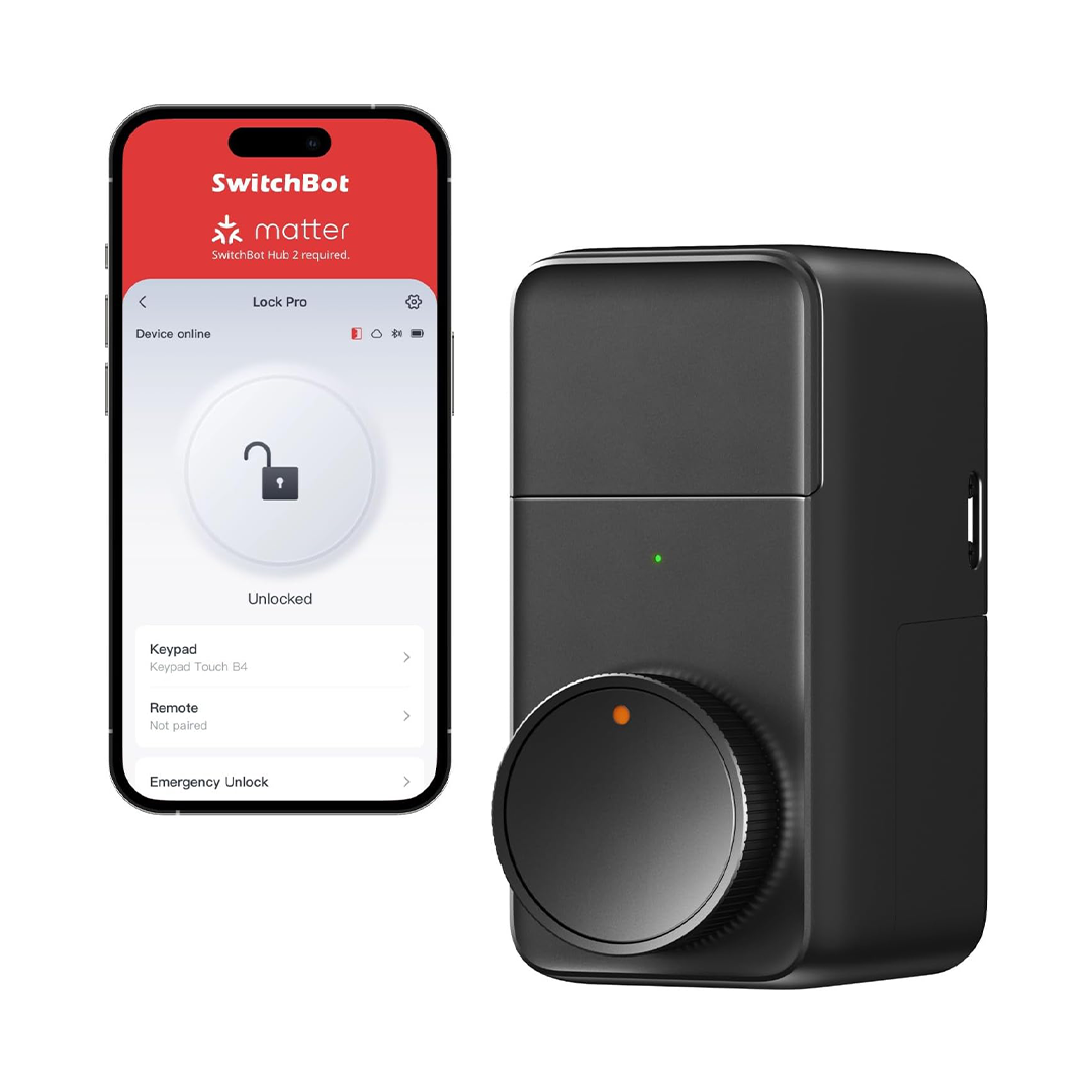 SwitchBot Smart Lock Pro قفل باب ذكي بدون مفتاح بقفل مزدوج وبإضافة لاحقة