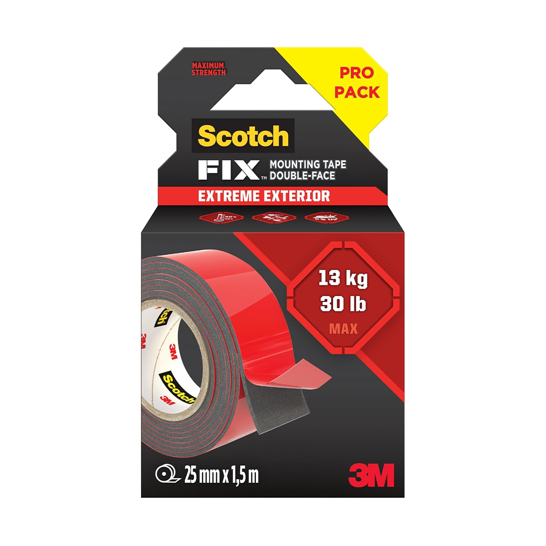 Scotch-Fix„¢ Extreme Double-Sided Mounting Tape 414H-XTEXT-EU 25mm x 1.5m, Heavy-Duty Adhesive Tape