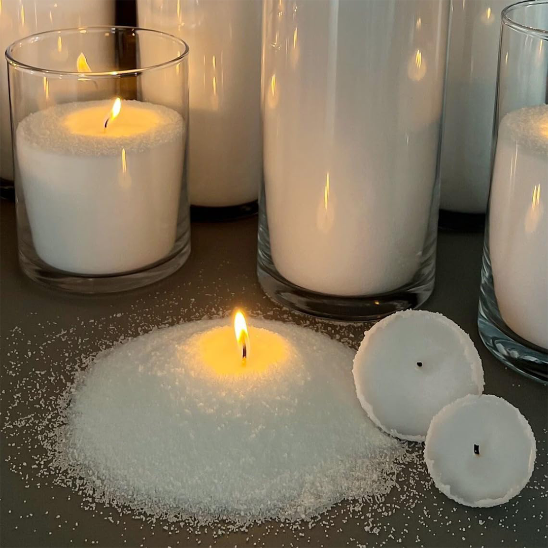AuraDecor Pearl Sand Wax with Cotton Wicks Natural Granulated Unscented Candle Wax for DIY Candle Making, Home Decor, Weddings & Festivals (250 gm)