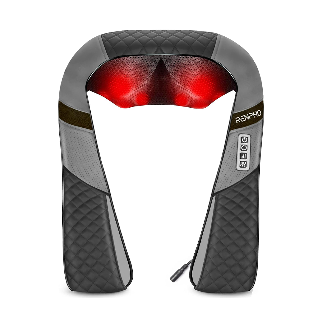 RENPHO Back & Neck Massager with Heat Shiatsu Deep Tissue Shoulder Massager for Pain Relief at Home, Office & Car