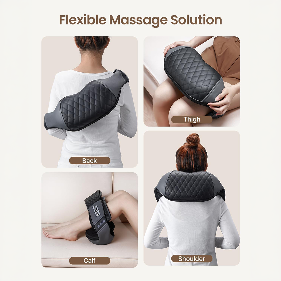 RENPHO Back & Neck Massager with Heat Shiatsu Deep Tissue Shoulder Massager for Pain Relief at Home, Office & Car