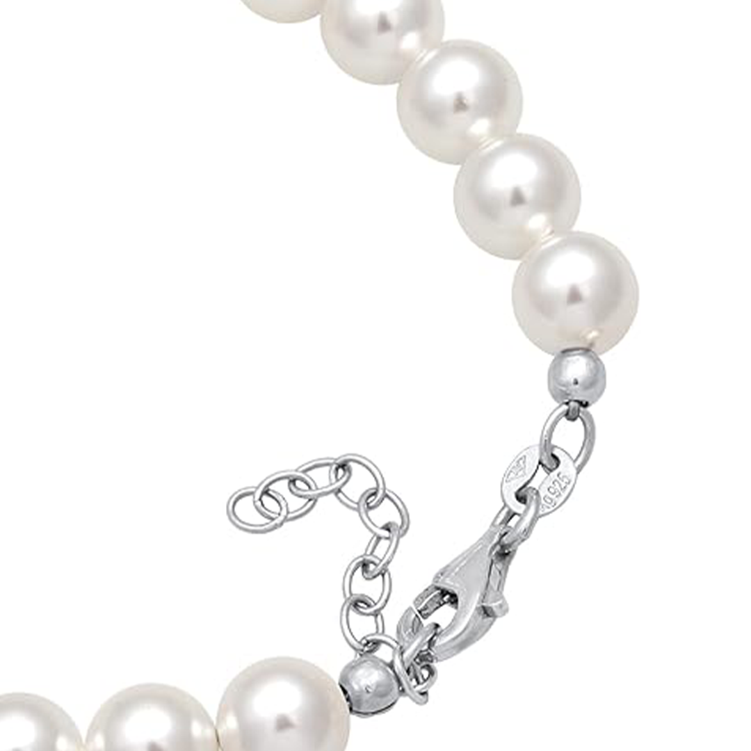 Elli WoMens Elegant Bracelet - 925 Sterling Silver with Swarovski Crystal Pearls