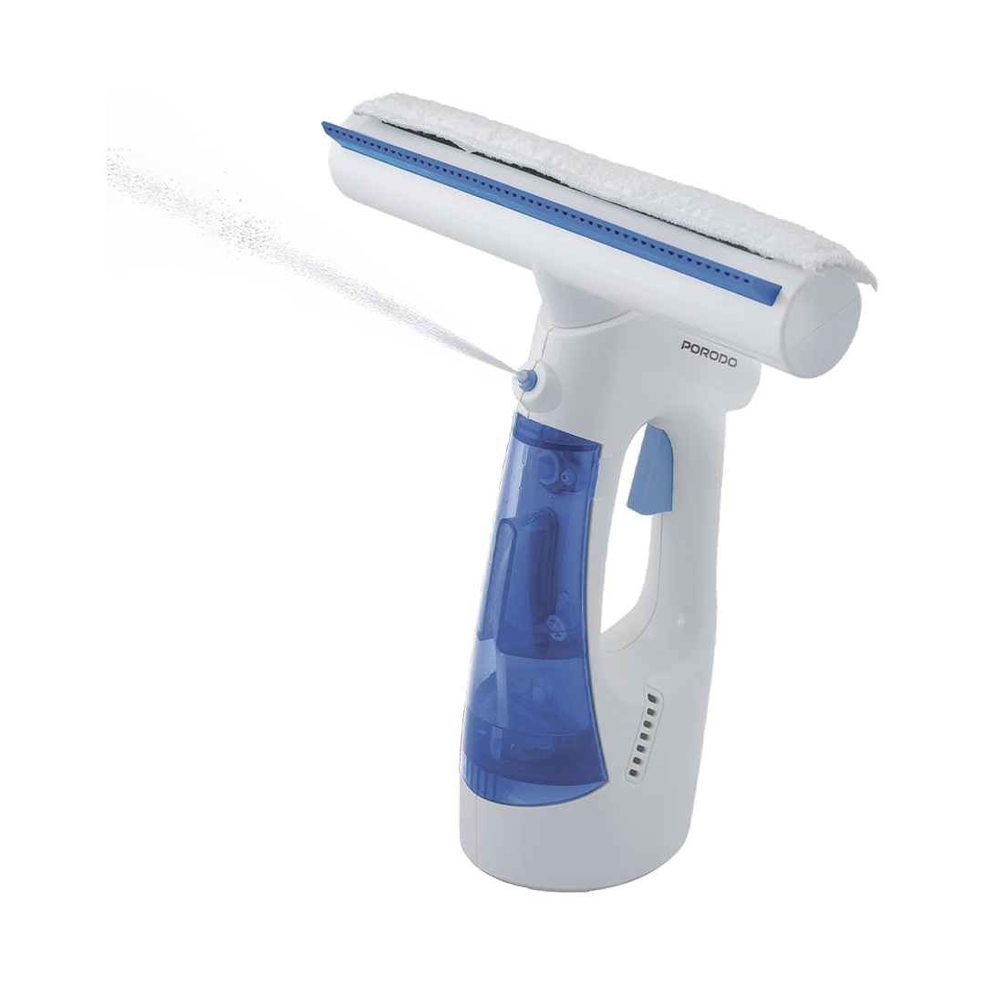 Porodo Handheld Window Cleaner Cordless Electric Vacuum & Sprayer Squeegee with Water Tank, Powerful Suction for Windows, Mirrors & Countertops