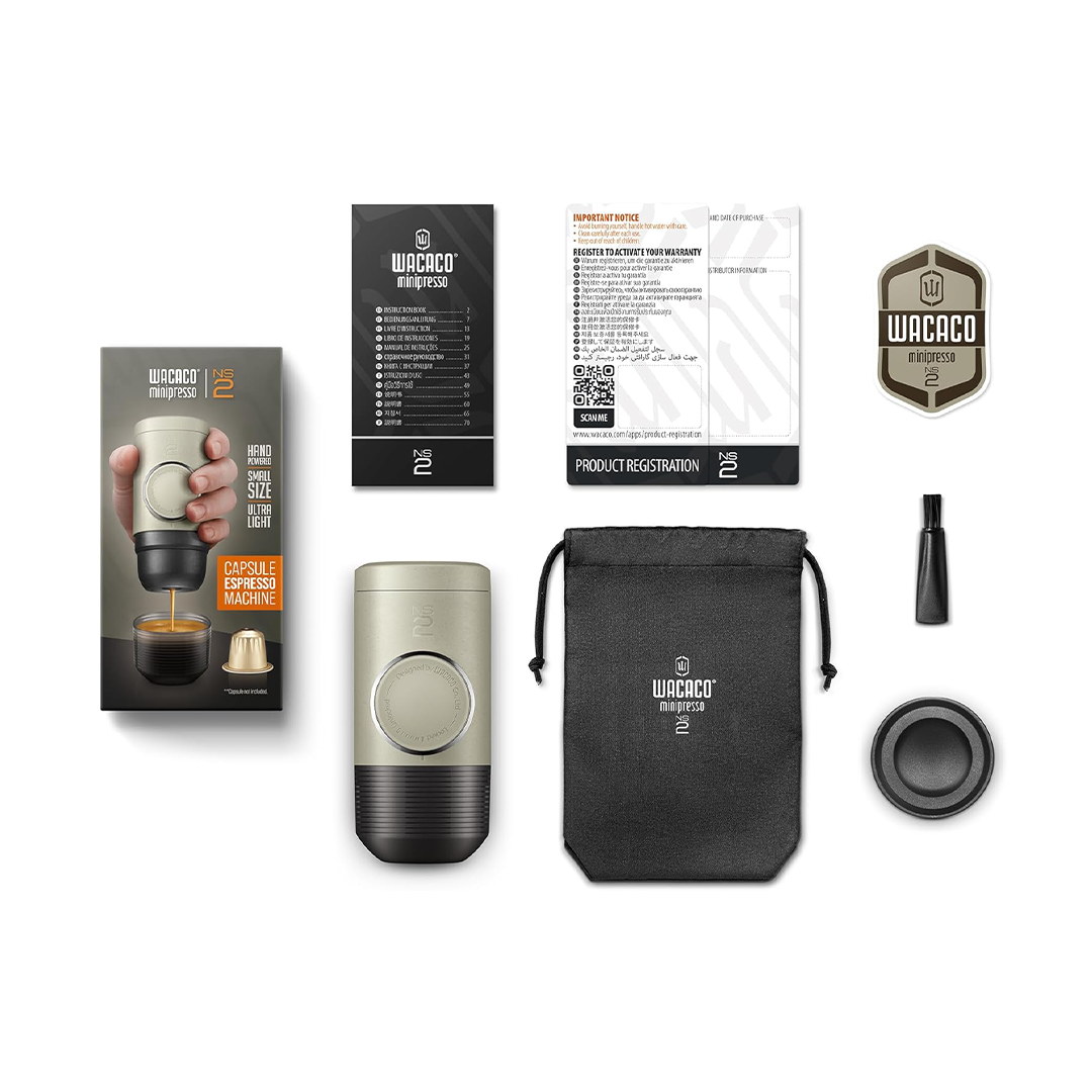 WACACO Minipresso NS2 Portable Espresso Maker Manual 18 Bar Capsule Espresso Machine