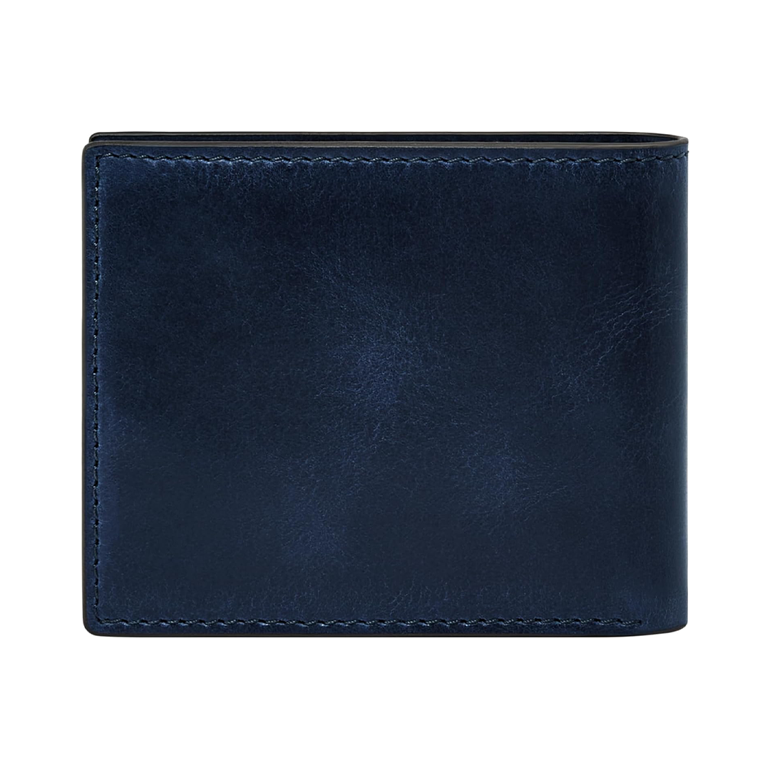 Fossil Mens Derrick RFID Leather Bifold Wallet - with Flip ID Window