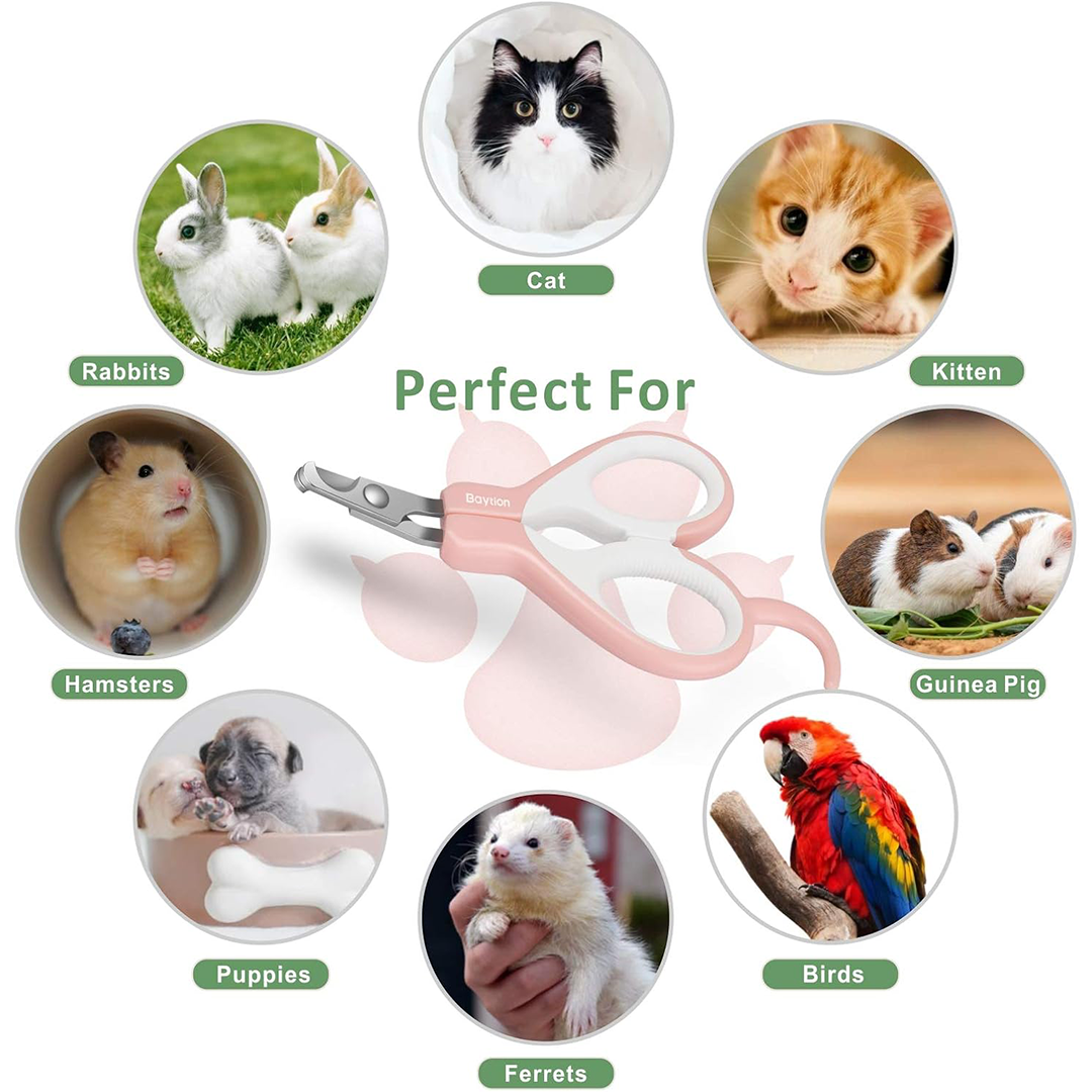 Baytion Cat Nail Clippers Pet Nail Trimmer for Cats, Safe & Easy Claw Care Tool