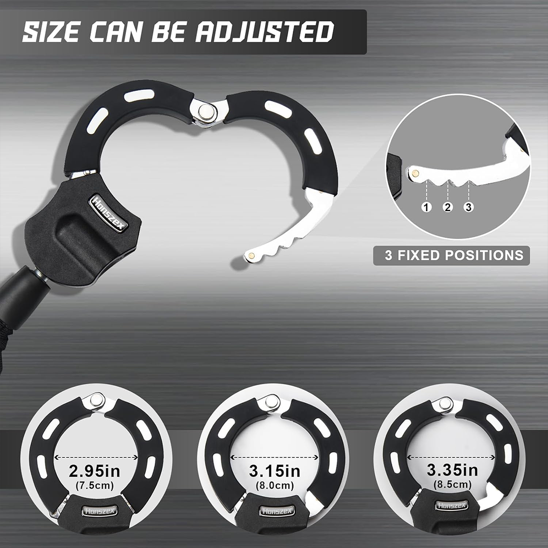Honszex E-Scooter & Bicycle Handcuff Lock - 36.22" High-Security Colorful Bike Lock with Key