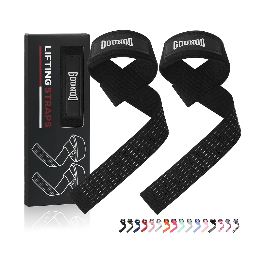 Lifting Straps for Deadlift Weightlifting Wrist Straps with Neoprene Padded Support & Anti-Skid Silicone for Gym, Bodybuilding & Strength Training