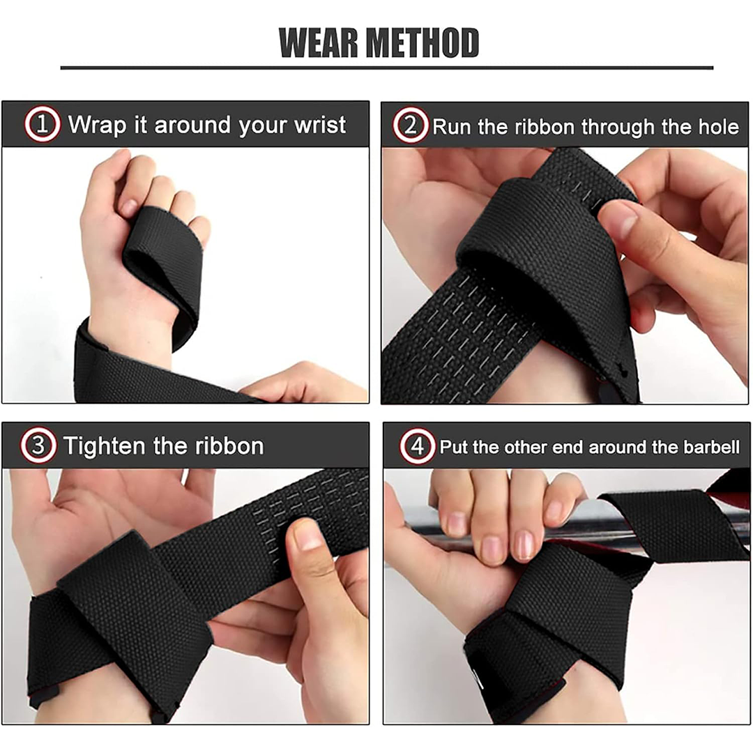 Lifting Straps for Deadlift Weightlifting Wrist Straps with Neoprene Padded Support & Anti-Skid Silicone for Gym, Bodybuilding & Strength Training