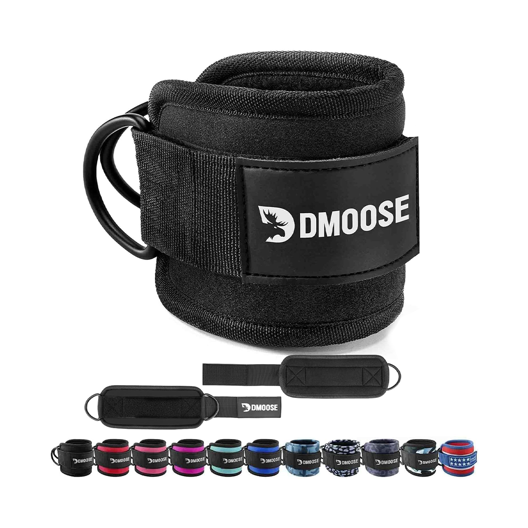 DMoose Ankle Strap for Cable Machine Adjustable Ankle Cuffs with Premium Padding for Kickbacks, Booty Workouts, Leg Extensions & Lower Body Exercises