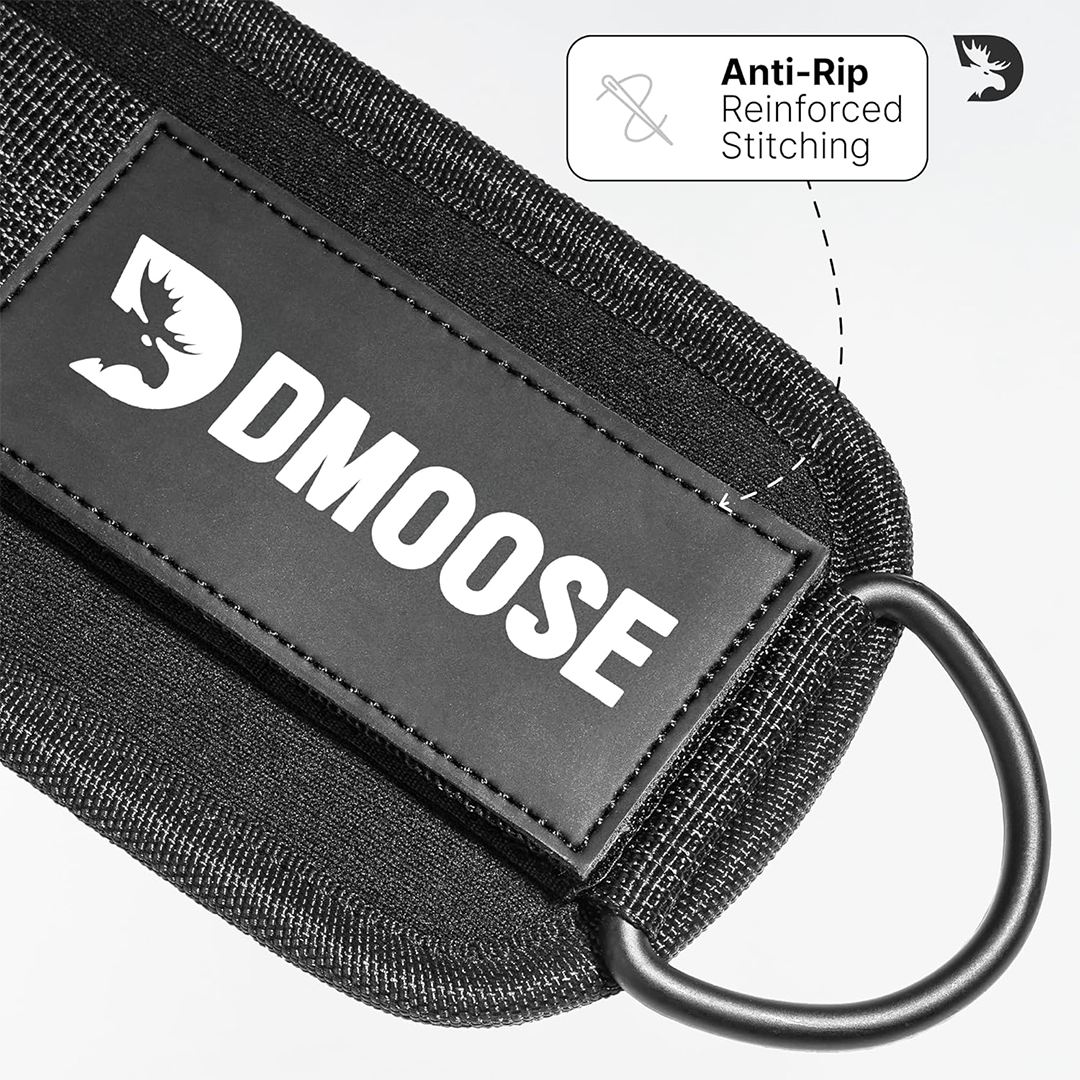 DMoose Ankle Strap for Cable Machine Adjustable Ankle Cuffs with Premium Padding for Kickbacks, Booty Workouts, Leg Extensions & Lower Body Exercises