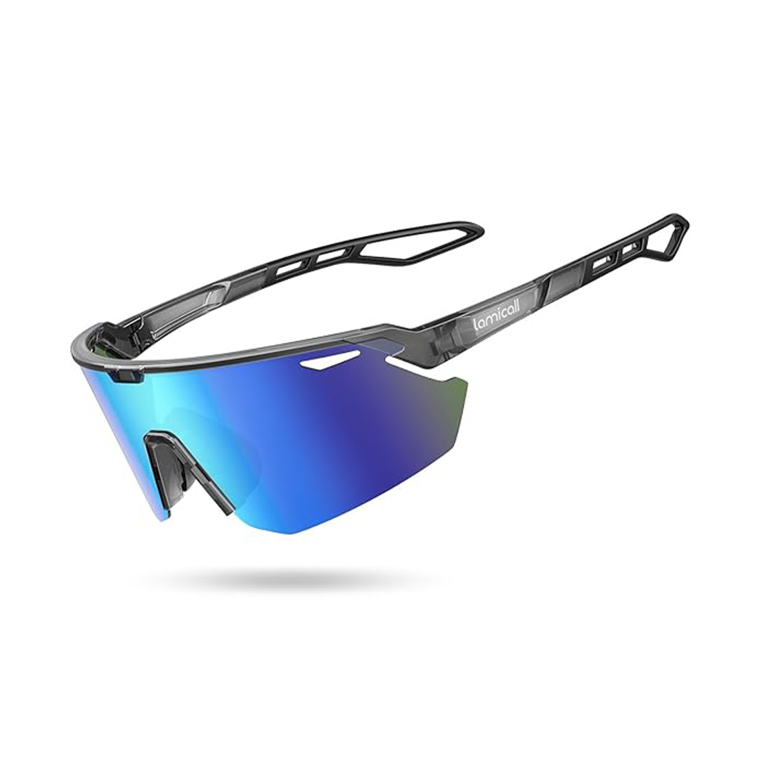 Lamicall Polarized Sports Sunglasses for Men and Women 24g Ultralight UV400 Protection with Adjustable Nose Pads for Running, Cycling, Baseball and Fishing